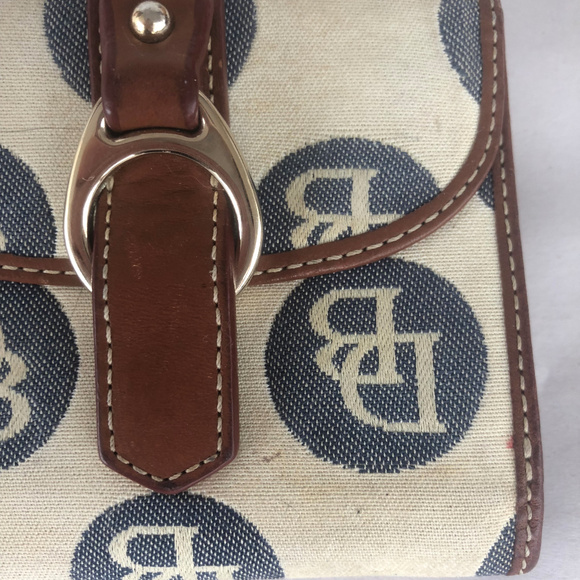 Dooney & Bourke White Navy Brown Wallet - Picture 3 of 5